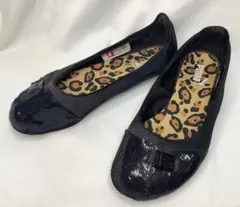 ✨️お得✨️ PUMA プーマ 黒 スパンコール　フラットシューズ 22.5
