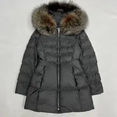 PRADA プラダ ロングダウンコート ファー 290696 グレー