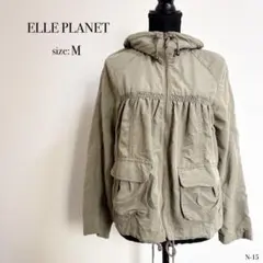 ◎良品◎ ELLE PLANET カーキー フード 登山 パーカー キャンプ