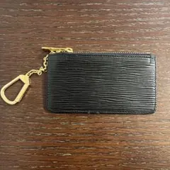 ブラックレザーコインケース ゴールド金具