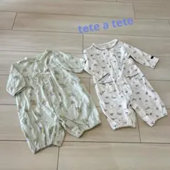 テータテート　花柄ロンパース ドレスオール