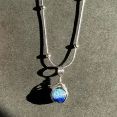 WP354SN ホタルガラス とんぼ玉 ステンレスネックレス 蓄光タケトミマリン