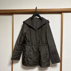 コムサイズム フード付きアウター ジャケット パーカー ブラウン リバーシブル