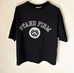 ehka sopo 半袖 Tシャツ ブラック ロゴプリント