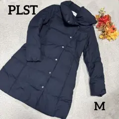 PLST ダウンジャケット ショールカラー ネイビー Mサイズ