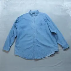 Lee 90s USA製 A0542 デニムシャツ XXL 青 刺繍ロゴ