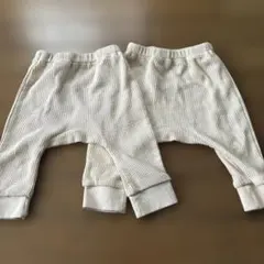 ワッフル素材 ベビーパンツ 2枚セット
