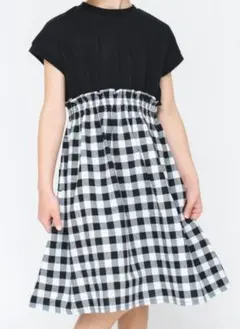 BRANSHES ギンガムチェックドッキングワンピース 130cm