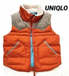 【UNIQLO ユニクロ】ダウンベスト オレンジ ベスト 110