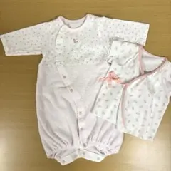 【美品】familiar ドレスオール　カバーオール　短肌着　2点セット　春