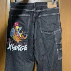 XLARGE ブラックデニムパンツ
