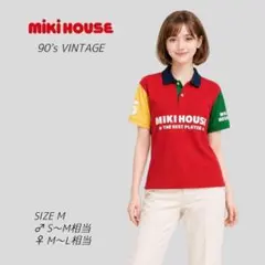 希少　90s　ミキハウス　日本製　ロゴ　クレイジーパターン　半袖 ポロシャツ　Lのサムネイル
