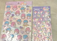 サンリオ　リトルツインスターズ　シール　ぷくっとシール、ペタペタシール