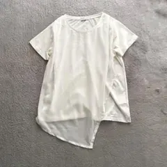 イーハイフン シフォン レイヤー Tシャツ 異素材 ドッキングのサムネイル