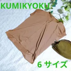 【KUMIKYOKU 】ブラウン Vネックカットソー 6サイズのサムネイル
