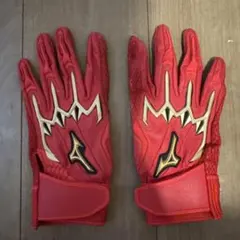 ミズノプロ バッティンググローブ レッド　23センチ