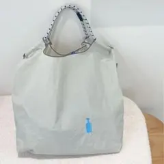 グレー エコバッグ 青いロゴ付き　Mサイズ