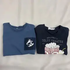 ポップコーンTシャツとキャラクターポケットTシャツセット　保育園着　まとめ売り