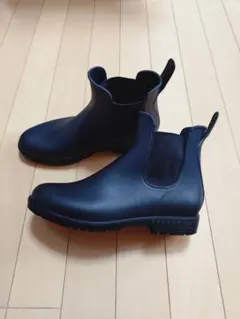 晴雨兼用　歩きやすい　サイドゴア　レインブーツ　ブラック　М