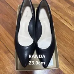 RANDA ブラック レザー ヒール