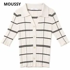 MOUSSY サマーニット ポロニット リブニット 半袖 FREE カジュアルのサムネイル