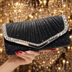 結婚式・パーティー対応 パーティーバッグ ブラック／フォーマル クラッチ