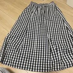 GUギンガムチェックフレアロングスカート
