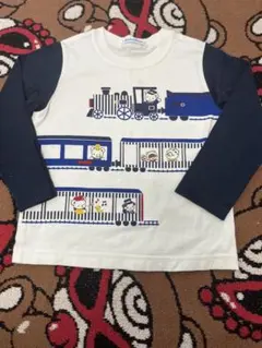 ファミリア　100cm 電車プリント 長袖カットソー