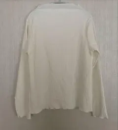【美品】リブ編み 長袖カットソー アイボリーのサムネイル