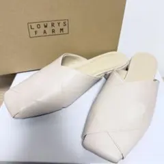 【LOWRYS FARM】スクエアトゥミュールサンダル⭐︎アイボリー⭐︎Mサイズ