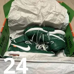 Nike グリーン ハイカット スニーカー　オフホワイト　OFFWHITE