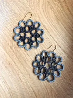 タティングレース　ハンドメイドピアス
