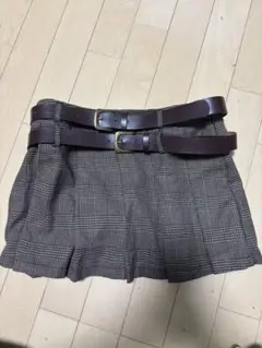 チェック柄 プリーツミニスカート ベルト付き⚠︎︎最終値下げ済み⚠︎︎