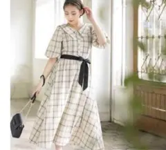 MISCH MASCH 衿付きチェックワンピース