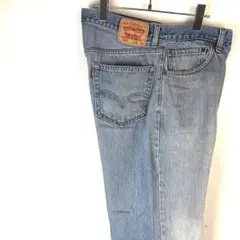 リーバイス505Levis36x30ダメージデニムパンツリラックスフィットブルー