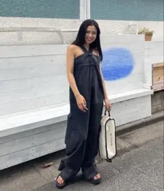 新品SeaRoomlynn ネックストレートdenimサロペット M