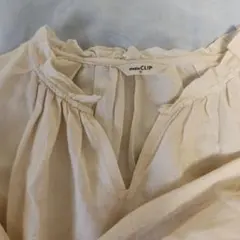 studio CLIP アイボリー 七分袖 パフスリーブ、ワンピース