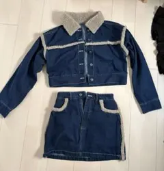 デニムボア襟セットアップ