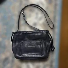 MARC JACOBS ブラックレザーショルダーハンドバッグ