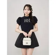 darich ロゴニットトップス　ブラック