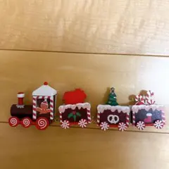 クリスマス ミニトレイン 飾り 北欧風 木製 置物 オーナメント 室内 卓上