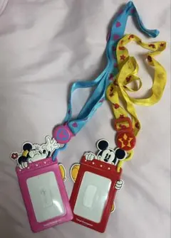 ミッキー ミニー IDカードホルダー ストラップ 【チケットホルダー】 レトロ