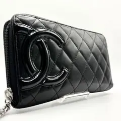 ✨人気モデル✨CHANEL 長財布　カンボン　ココマーク　マトラッセ　ブラック