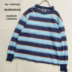 90s〜VINTAGE BARBARIAN スウェット カナダ製 ボーダーのサムネイル