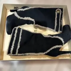 ルイヴィトン スエード×ボア ヒール ロングブーツ (約23.5cm)