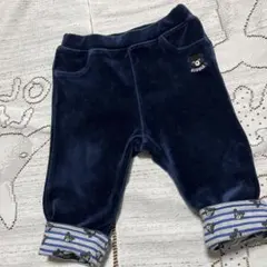 美品☆ミキハウスダブルビー☆ネイビー ベロアパンツ ☆80