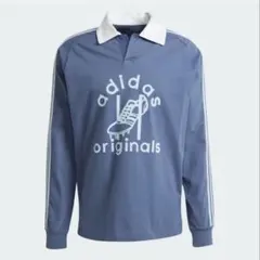 adidas originals アディダス　ラグビー　ポロシャツ　ブルー
