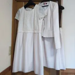 ココラッシー フォーマルスーツ ワンピース スカートのセット ピンクベージュ