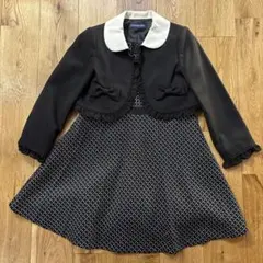 ジャケット付きワンピース 黒と白