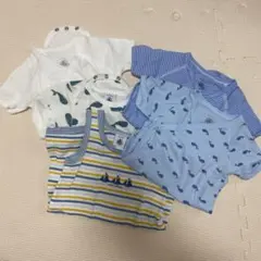 【美品】プチバトー　ボディ肌着5点セット　12m/74cm